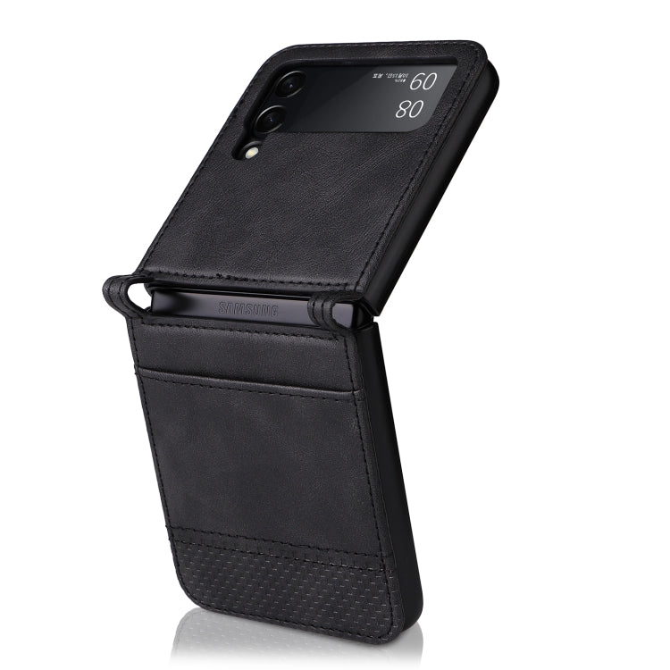 For Samsung Galaxy Z Flip3 5G Retro Crazy Horse Texture Leather Case showcasing its stylish design and card slots.